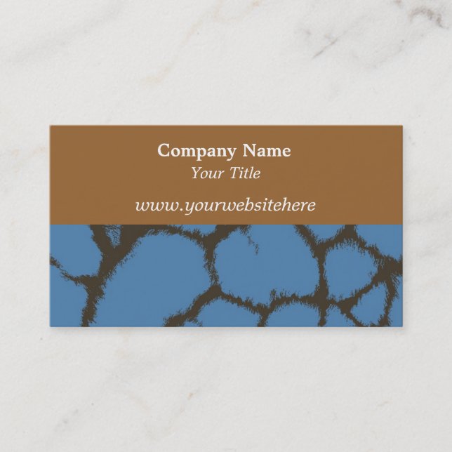 Blue Giraffe Fur Muster Business Card Visitenkarte (Vorderseite)