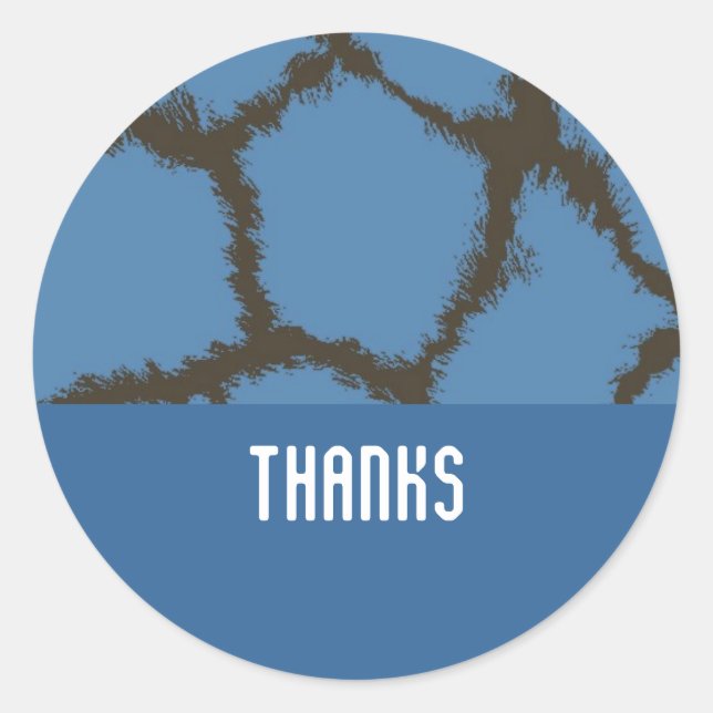 Blue Giraffe Fur Muster Runder Aufkleber (Vorderseite)