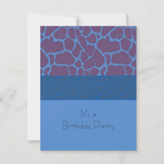 Blue Giraffe Muster Geburtstagsparty Einladung