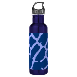 Blue Giraffe Print Edelstahlflasche
