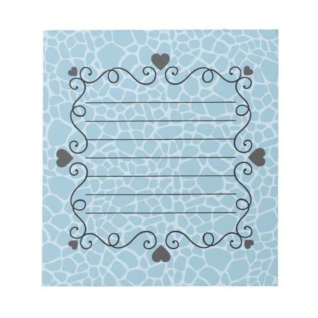 Blue Giraffe Print Notizblock (Vorderseite)