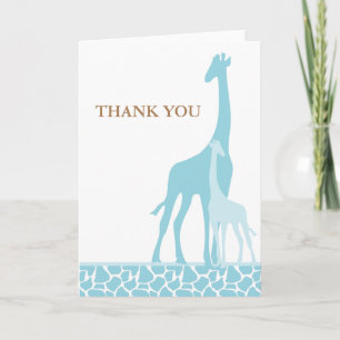 Blue Giraffes Baby Dusche Danke