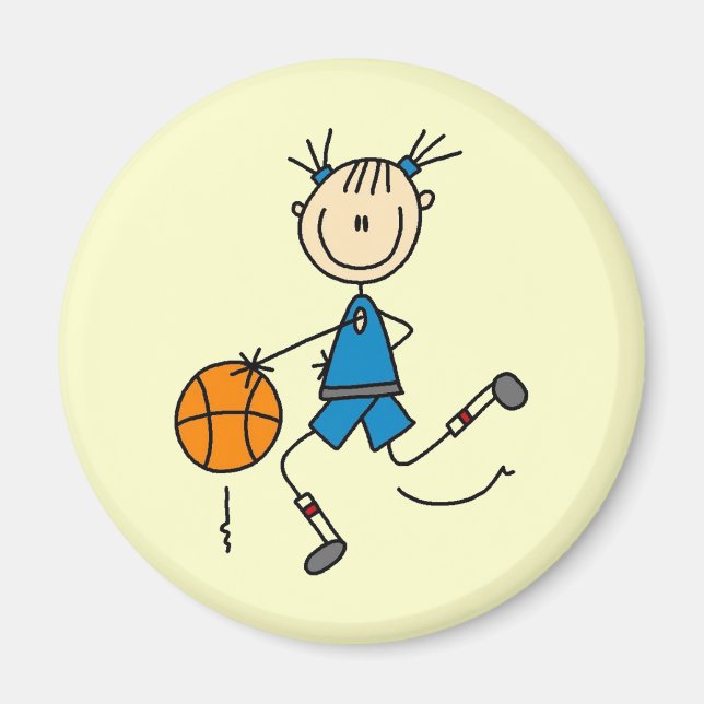 Blue Girl Basketball Player T Shirts und Geschenke Magnet (Vorne)