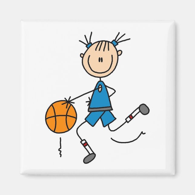 Blue Girl Basketball Player T Shirts und Geschenke Magnet (Vorne)