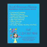 Blue Girl House Maid Janitorial Cleaning Flyer<br><div class="desc">Blue Girl House Maid Janitorial Cleaning Flyer</div>