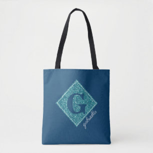 Blue Girly Glam Monogram