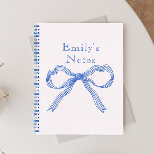Blue Girly Trendy Funky Coquette Spiral Notizbuch