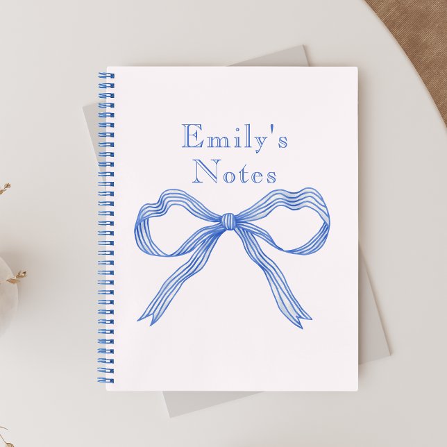 Blue Girly Trendy Funky Coquette Spiral Notizbuch (Von Creator hochgeladen)