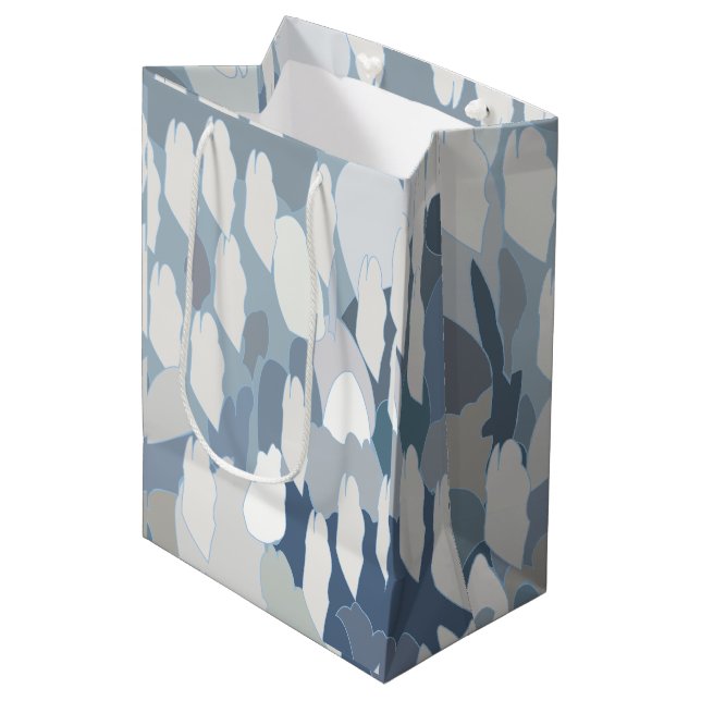 Blue Glacier Ice Mittlere Geschenktüte (Vorderseite Schrägansicht)