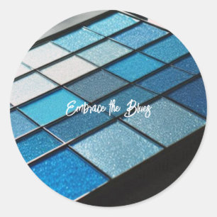 Blue Glam Lidschatten-Drama Runder Aufkleber