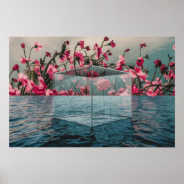 Blue Glass Box Wasserscape Poster Wand an Wand Kun