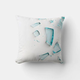 Blue Glass Shatter - Modernes Minimalistisches Kis Kissen