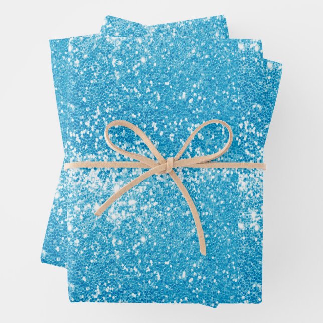 Blue Glitter Geschenkpapier Set (Beispiel)