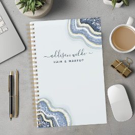 Blue Glitzer Agate Geode Luxe Business Planer