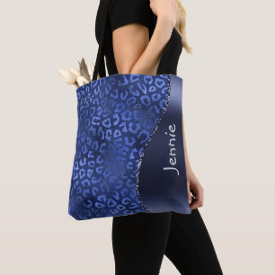 Blue Glitzer Animal Print Glam Wave Personalisiert