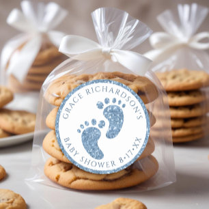 Blue Glitzer Baby Shower Fecker Sticker