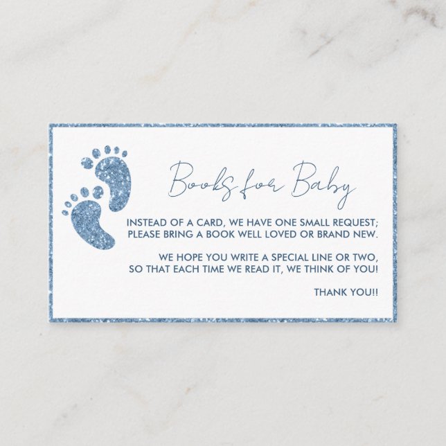 Blue Glitzer Books for Baby Shooting Enclosure Begleitkarte (Vorderseite)