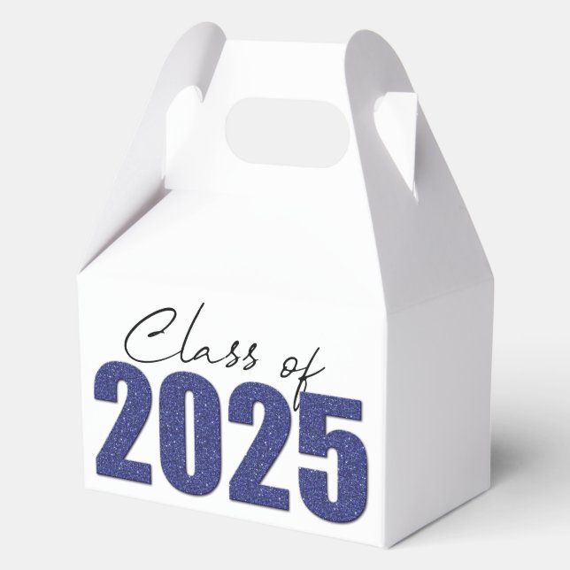 Blue Glitzer Class 2025 Geschenkschachtel (Vorderseite)
