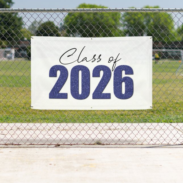 Blue Glitzer Class 2026 Banner (Insitu)