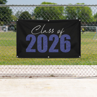 Blue Glitzer Class 2026 Banner