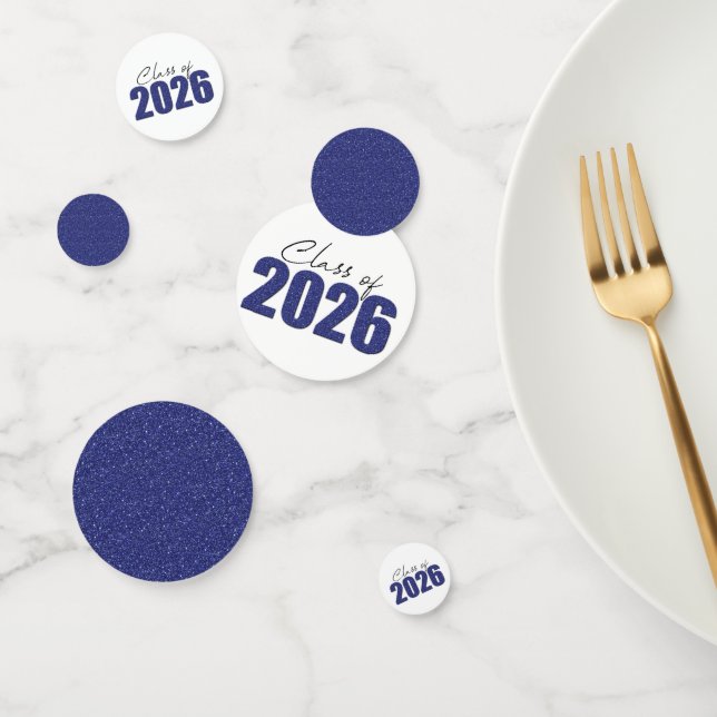 Blue Glitzer Class 2026 Konfetti (Gruppe)