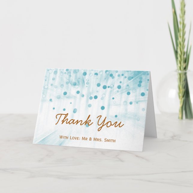 Blue Glitzer Confetti Glitzern Dots Vielen Dank Dankeskarte (Vorderseite)