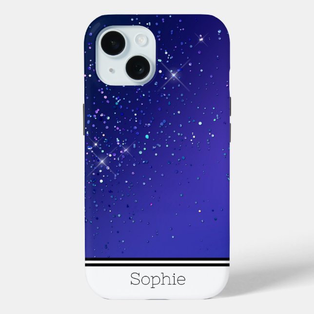 Blue Glitzer Custom Samsung Case-Mate iPhone Case (Rückseite)