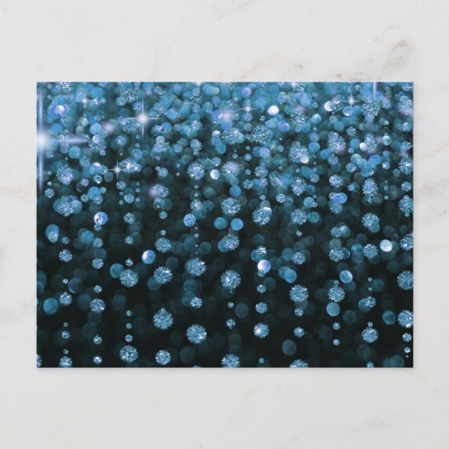 Blue Glitzer Diamonds Postkarte (Vorderseite)