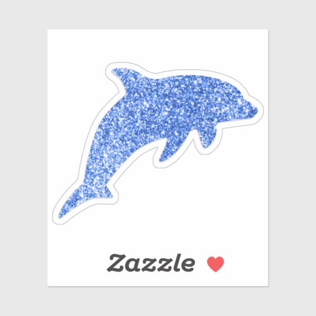 Blue Glitzer Dolphin Aufkleber (Blatt)