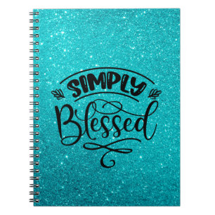 Blue Glitzer   Einfach gesegnetes Notebook Notizblock