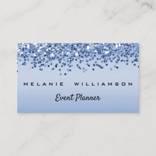 Blue Glitzer Event Planner Visitenkarte