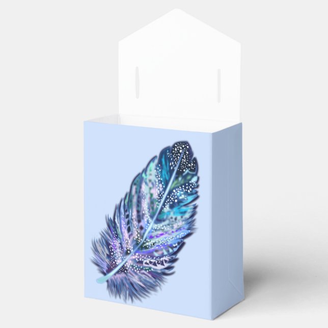 Blue Glitzer Feather Geschenkboxen Geschenkschachtel (Geöffnet)