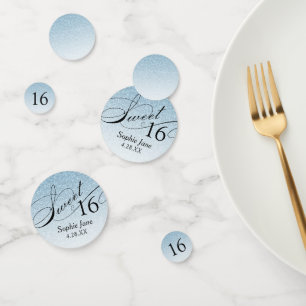 Blue Glitzer Glam Personalisiert Sweet 16 Confetti Konfetti