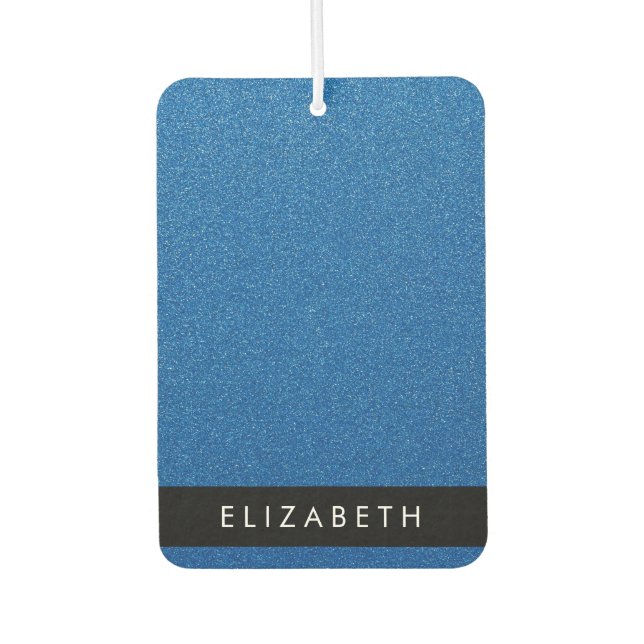 Blue Glitzer, Glitzer Hintergrund, Ihr Name Autolufterfrischer (Vorderseite)