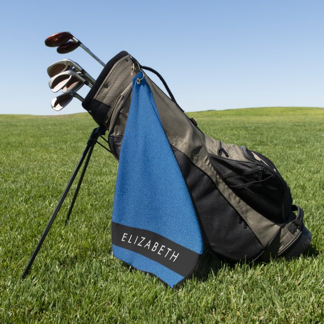 Blue Glitzer, Glitzer Hintergrund, Ihr Name Golfhandtuch (Gras)