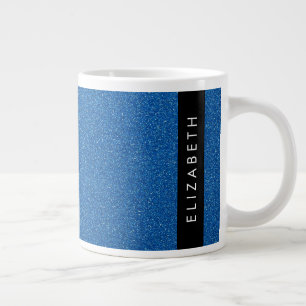 Blue Glitzer, Glitzer Hintergrund, Ihr Name Jumbo-Tasse