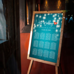 Blue Glitzer Hochzeitsdiagramm Poster