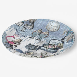 Blue Glitzer Ice Alice im Wunderland Pappteller