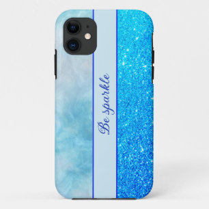 Blue Glitzer - iPhone Case aus Marmor