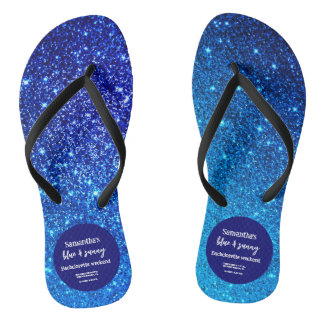 Blue Glitzer Junggeselinnen-Abschied Flip Flops