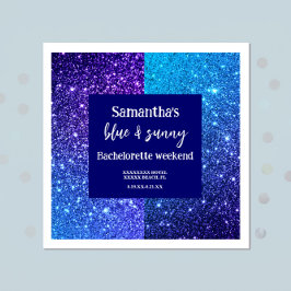 Blue Glitzer Junggeselinnen-Abschied Serviette