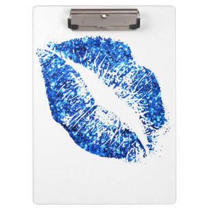 Blue Glitzer Lips #2 Klemmbrett