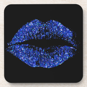 Blue Glitzer Lips #2 Untersetzer