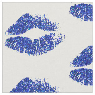 Blue Glitzer Lips #5 Stoff