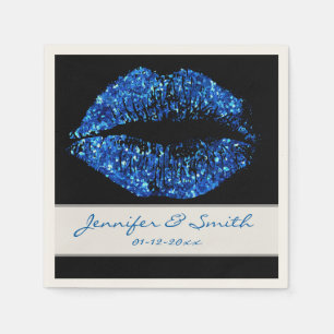 Blue Glitzer Lips Serviette
