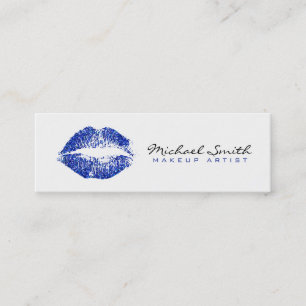 Blue Glitzer Lips Stilvolle Makeup Artist Mini Visitenkarte