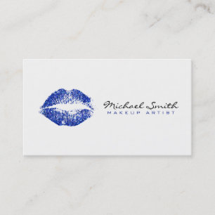 Blue Glitzer Lips Stilvolle Makeup Artist Visitenkarte