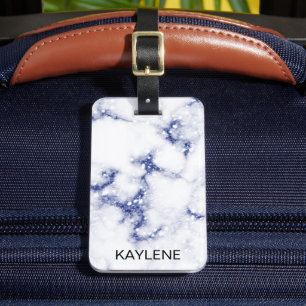 Blue Glitzer Marble Personalisiert Gepäckmarke Gepäckanhänger