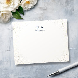 Blue & Glitzer Monogramm personalisiert Stationery Mitteilungskarte