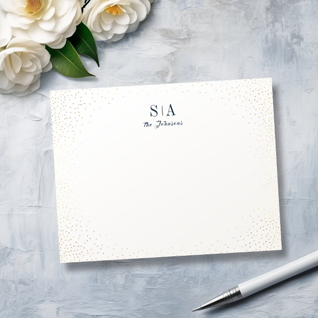 Blue & Glitzer Monogramm personalisiert Stationery Mitteilungskarte (Blue & Glitter monogram personalized Stationery )